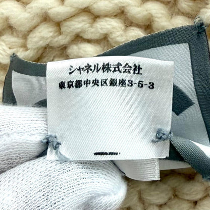Chanel Cashmere Sports Line CC Logo Knit Cap with Pom Ivory — view 9