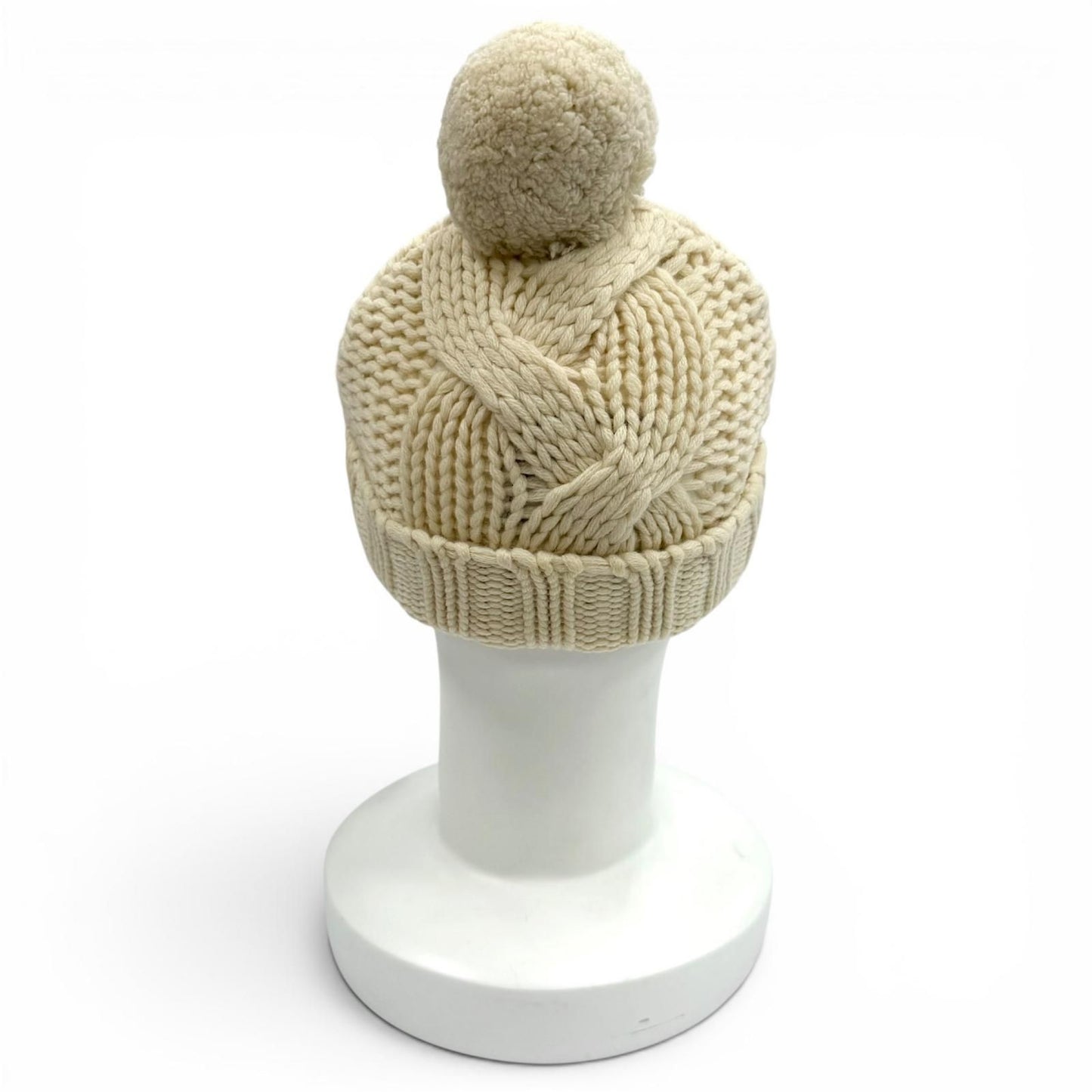 Chanel Cashmere Sports Line CC Logo Knit Cap with Pom Ivory — view 5