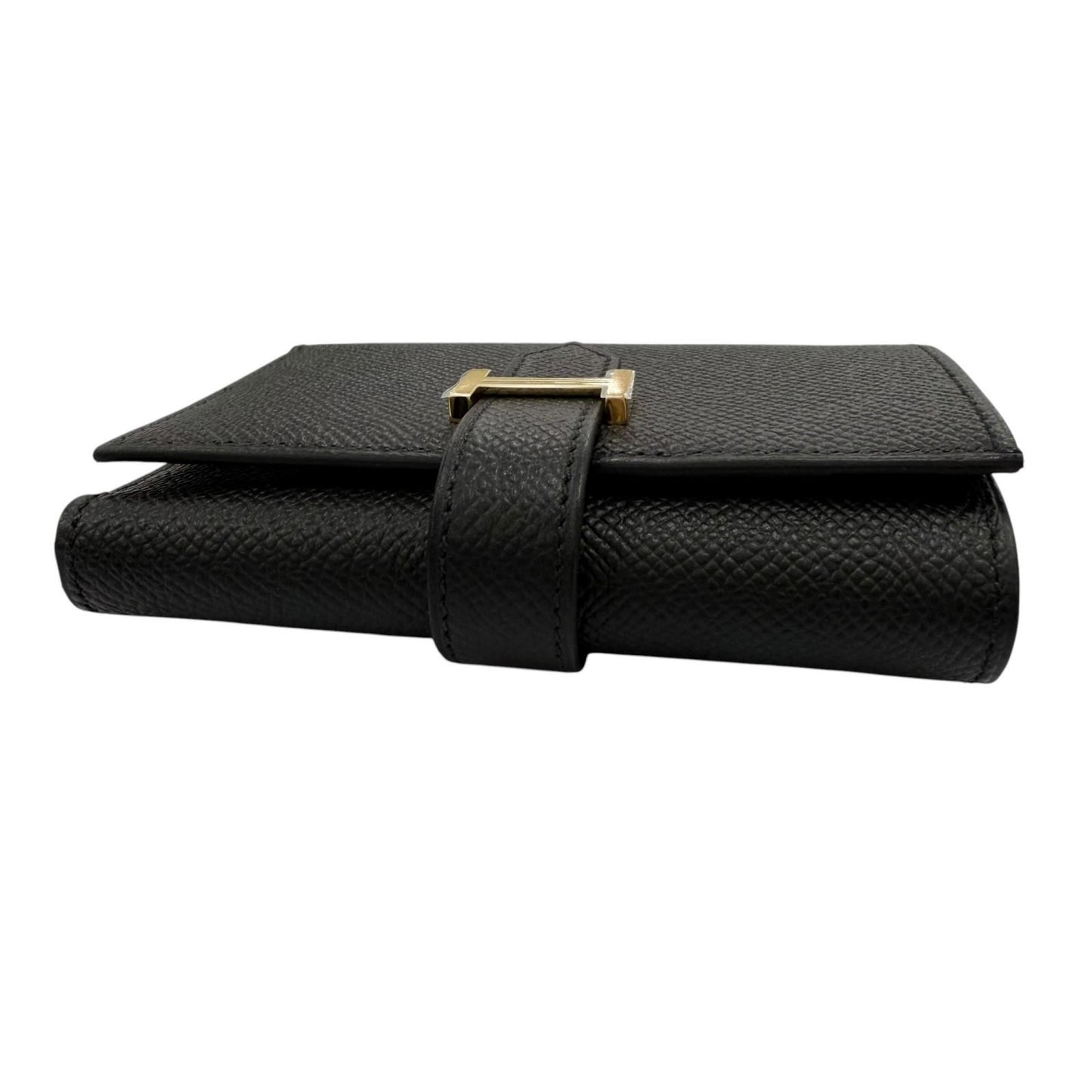Hermes Bearn Combination Compact Wallet Veau Epsom Gold Trifold Black — view 5