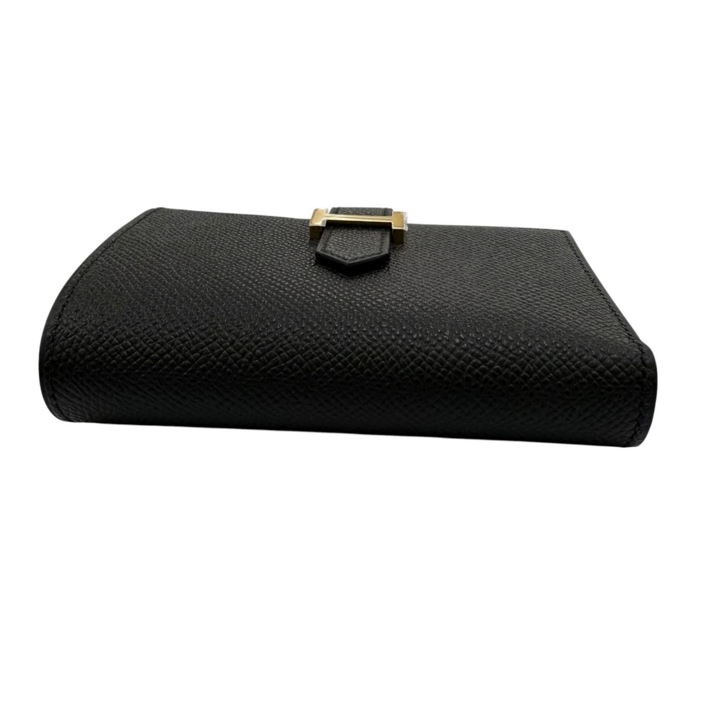 Hermes Bearn Combination Compact Wallet Veau Epsom Gold Trifold Black — view 4