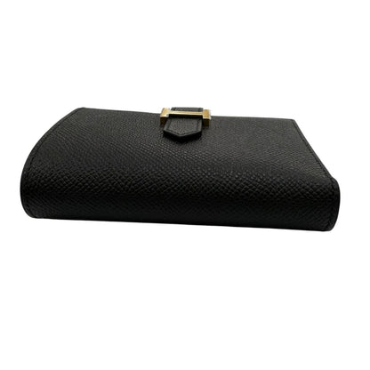 Hermes Bearn Combination Compact Wallet Veau Epsom Gold Trifold Black — view 4