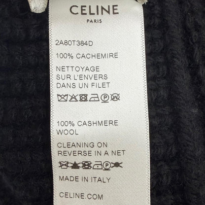 Celine Cashmere Triomphe Knit Hat Bucket Hat Black TU — view 8