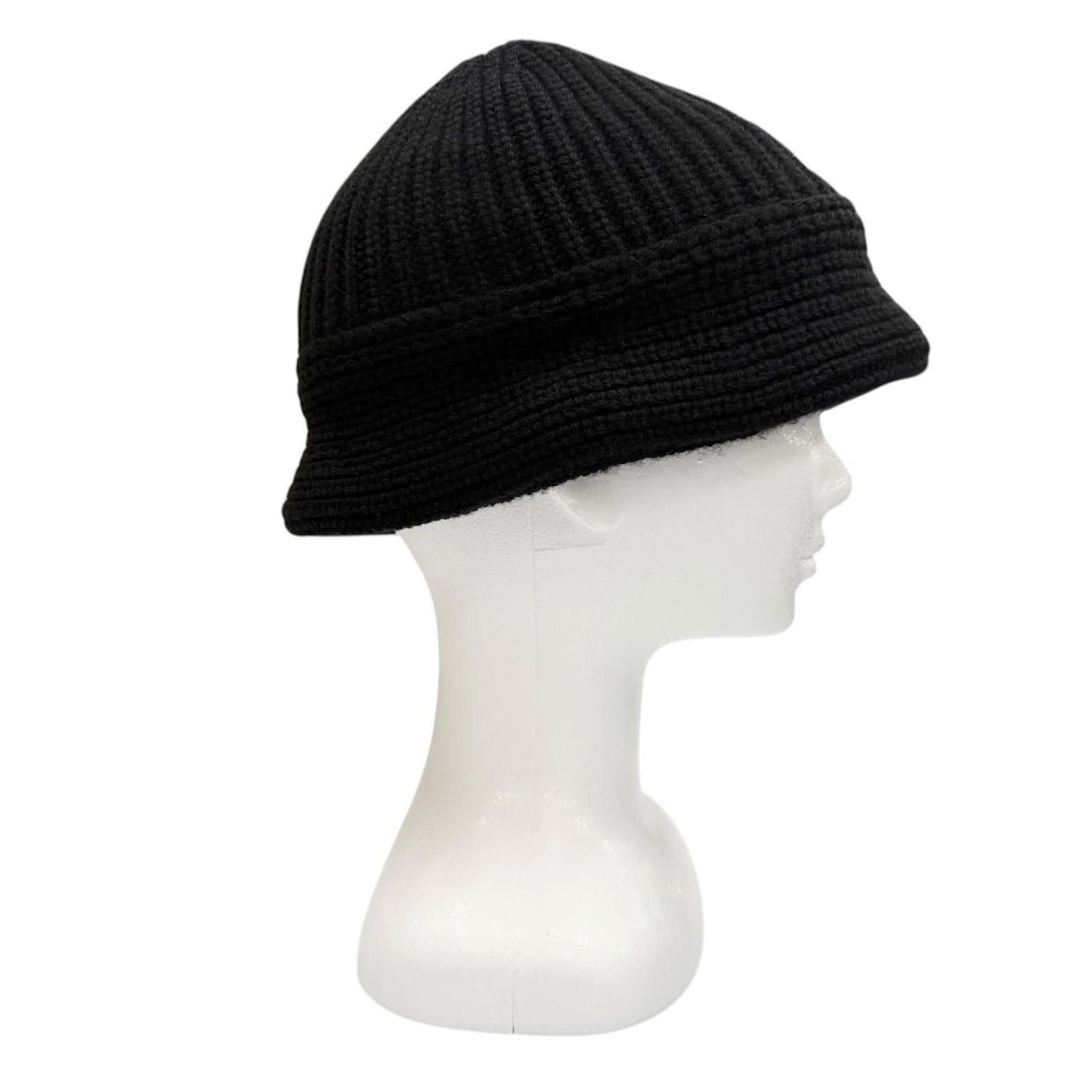 Celine Cashmere Triomphe Knit Hat Bucket Hat Black TU — view 4