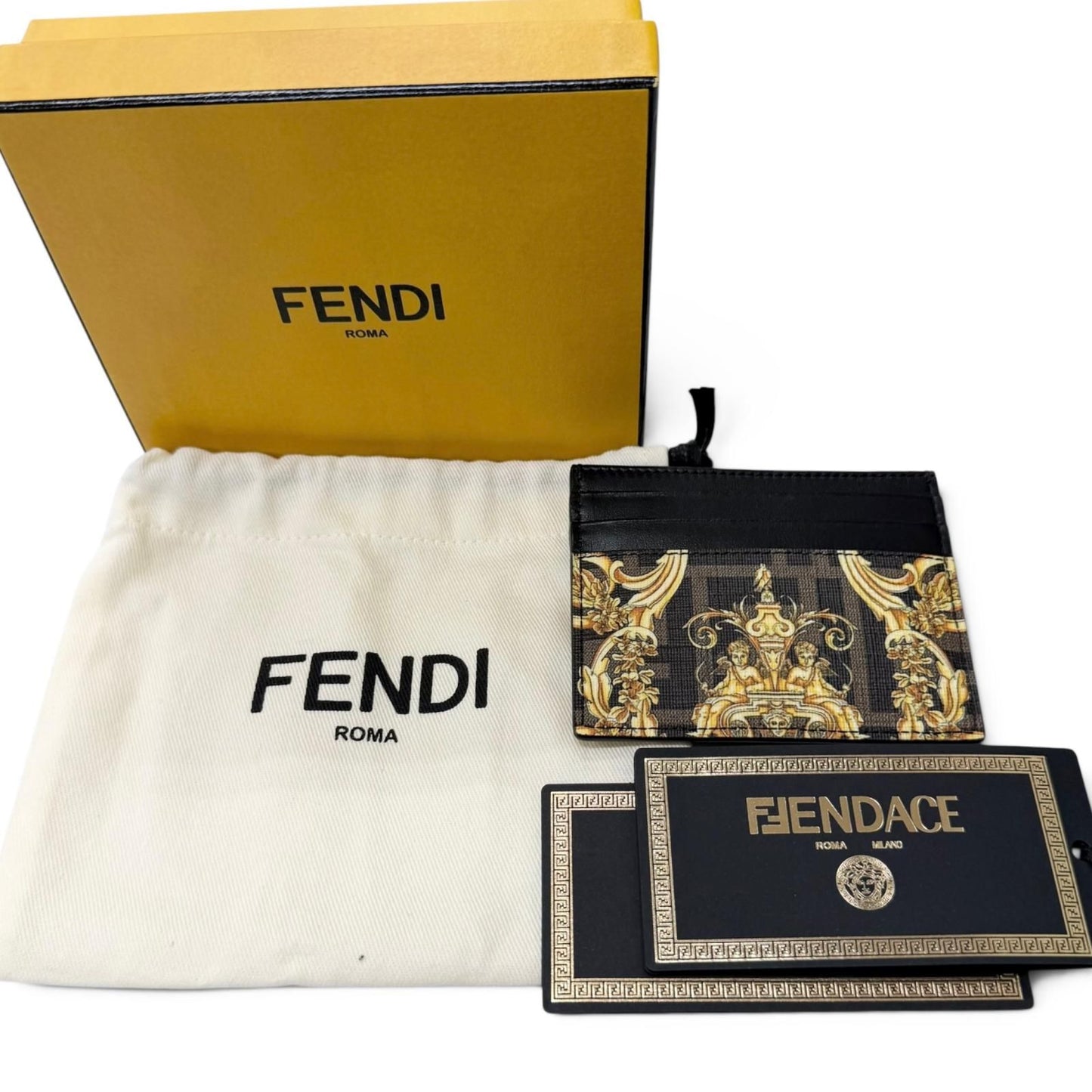 Fendi Fendace Zucca Baroque Pattern Leather Card Case — view 2