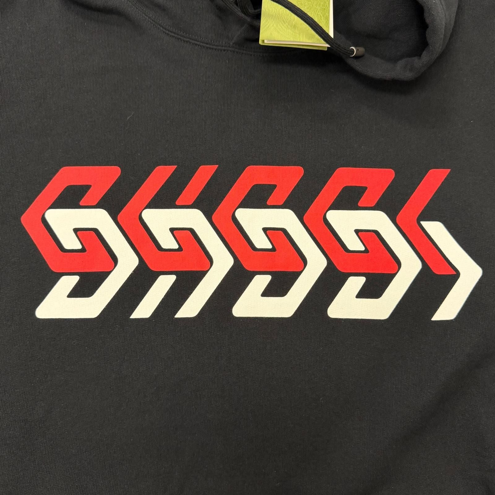 Gucci Cotton 100% Logo Print Pullover Hoodie Black XXL — view 5