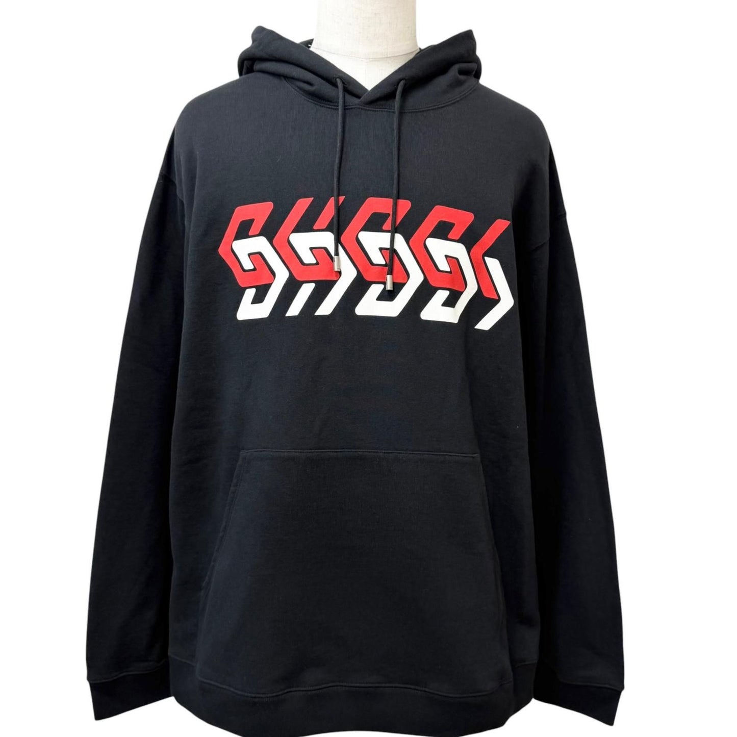 Gucci Cotton 100% Logo Print Pullover Hoodie Black XXL
