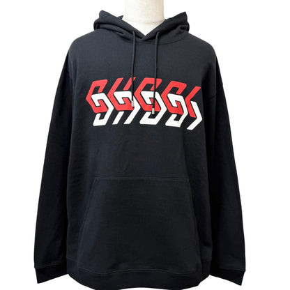 Gucci Cotton 100% Logo Print Pullover Hoodie Black XXL
