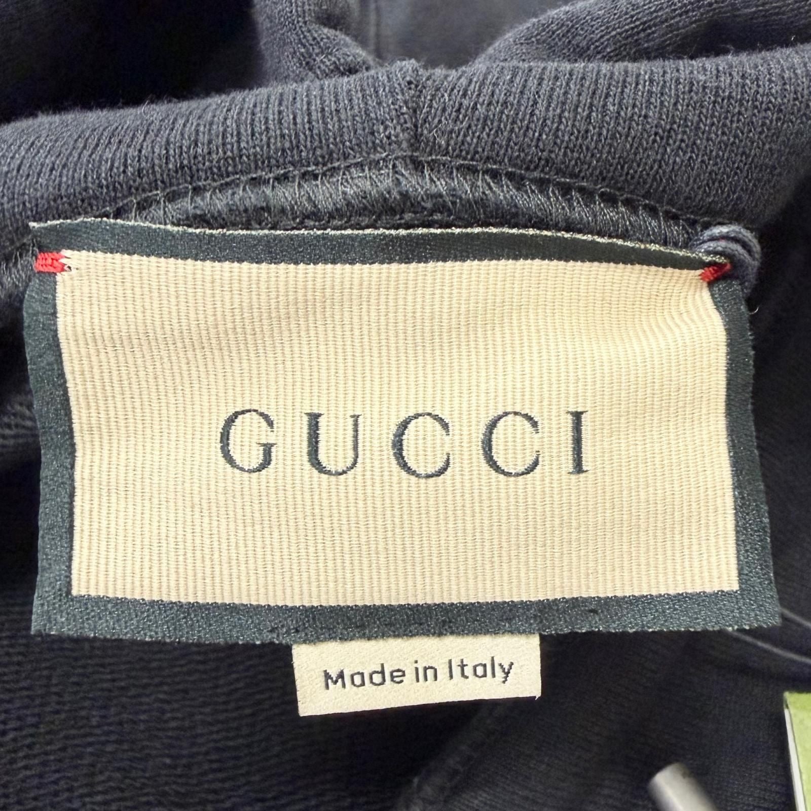 Gucci Cotton 100% Logo Print Pullover Hoodie Black XXL — view 6