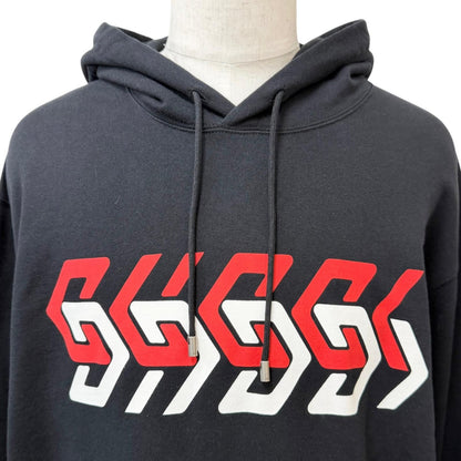 Gucci Cotton 100% Logo Print Pullover Hoodie Black XXL — view 2