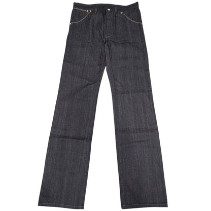 Louis Vuitton Cotton 100% Leather Patch Pants Jeans Indigo Blue 40
