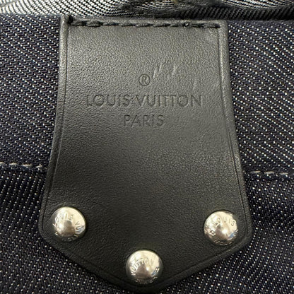 Louis Vuitton Cotton 100% Leather Patch Pants Jeans Indigo Blue 40 — view 5