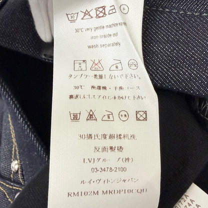 Louis Vuitton Cotton 100% Leather Patch Pants Jeans Indigo Blue 40 — view 9