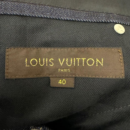 Louis Vuitton Cotton 100% Leather Patch Pants Jeans Indigo Blue 40 — view 6