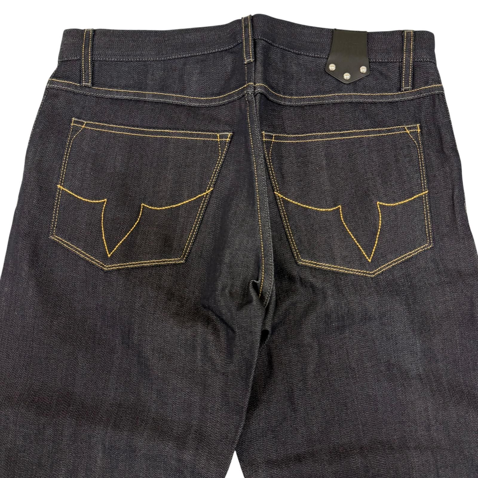 Louis Vuitton Cotton 100% Leather Patch Pants Jeans Indigo Blue 40 — view 4