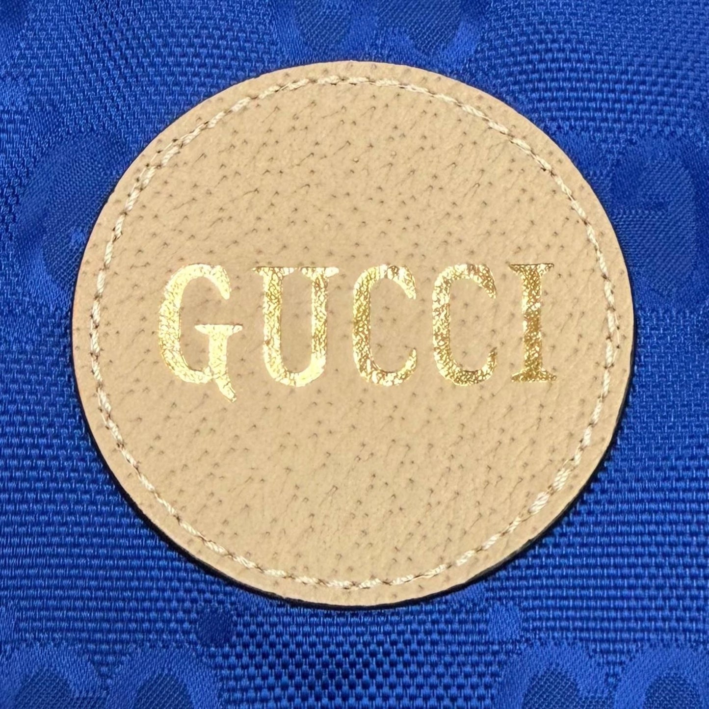 Gucci Off the Grid Nylon Vest GG Pattern Leather Logo with Patch Gilet Blue 50 — view 6