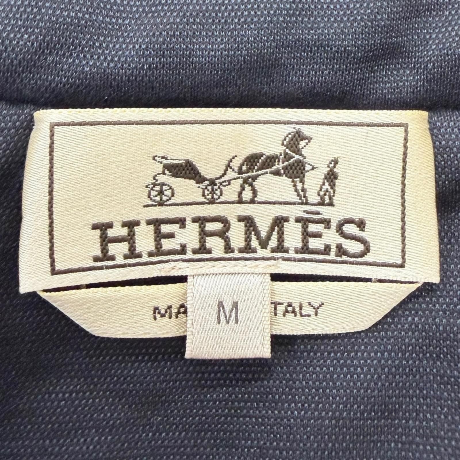 Hermes Wool Silk Maillon Quilted Jacket Navy — view 8
