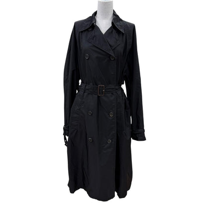 Prada Re-Nylon Triangle Logo Belt Trench Coat Black 40