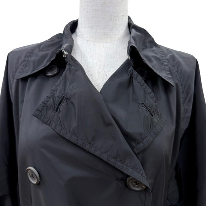 Prada Re-Nylon Triangle Logo Belt Trench Coat Black 40 — view 2