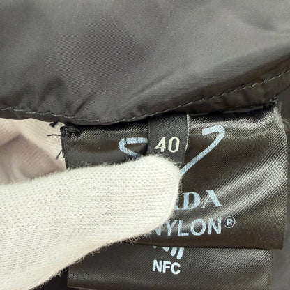 Prada Re-Nylon Triangle Logo Belt Trench Coat Black 40 — view 8