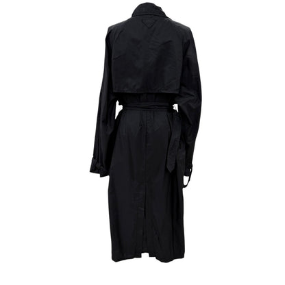 Prada Re-Nylon Triangle Logo Belt Trench Coat Black 40 — view 4