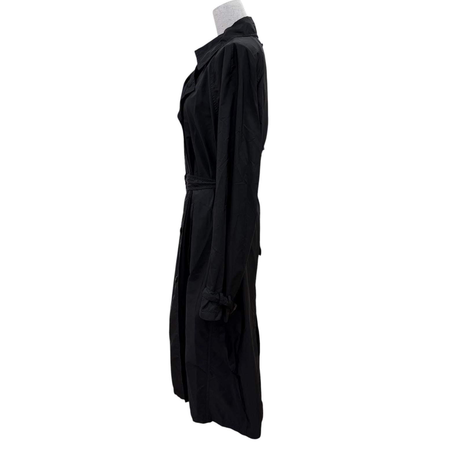 Prada Re-Nylon Triangle Logo Belt Trench Coat Black 40 — view 3