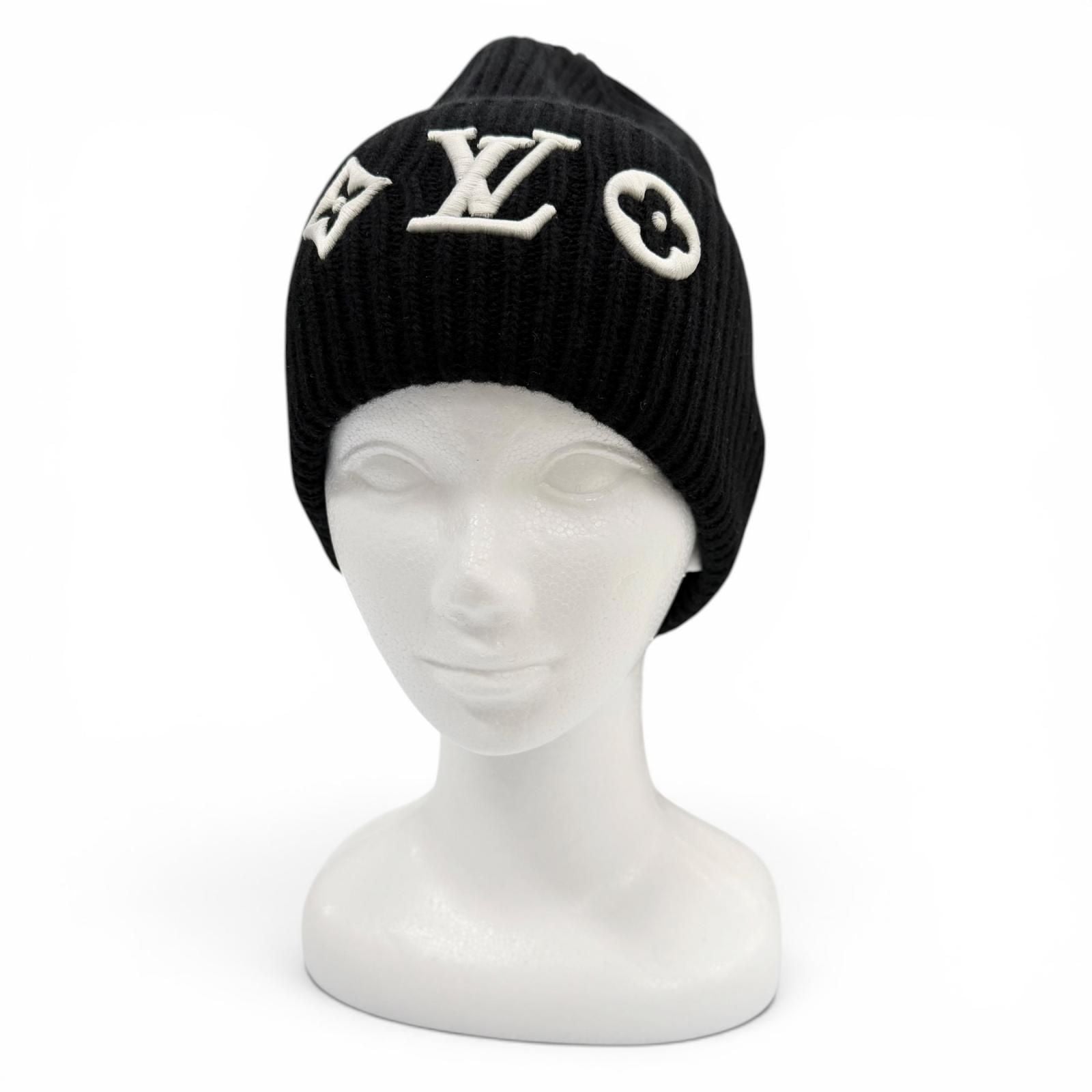 Louis Vuitton LV Head Line Wool Beanie Hat Knit Cap Black