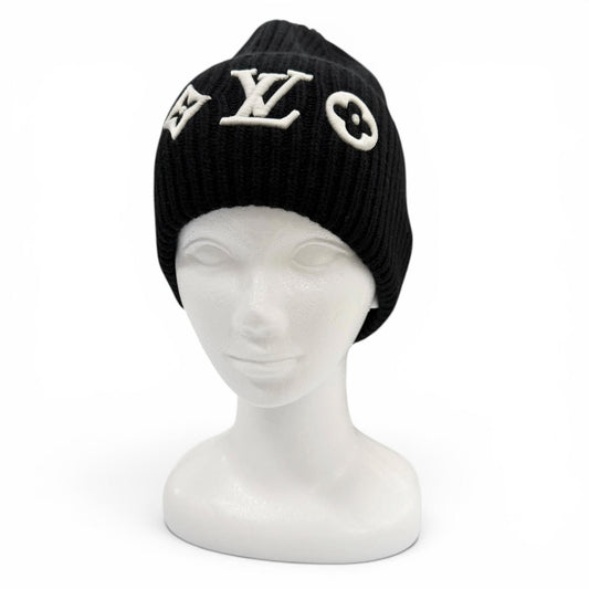 Louis Vuitton LV Head Line Wool Beanie Hat Knit Cap Black