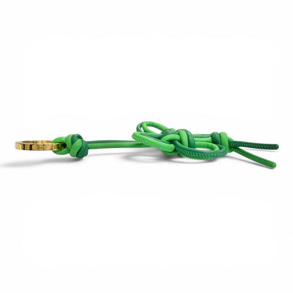 Bottega Veneta Dos Rifolio Leather Key Sling Bag Charm Green Gold — view 4