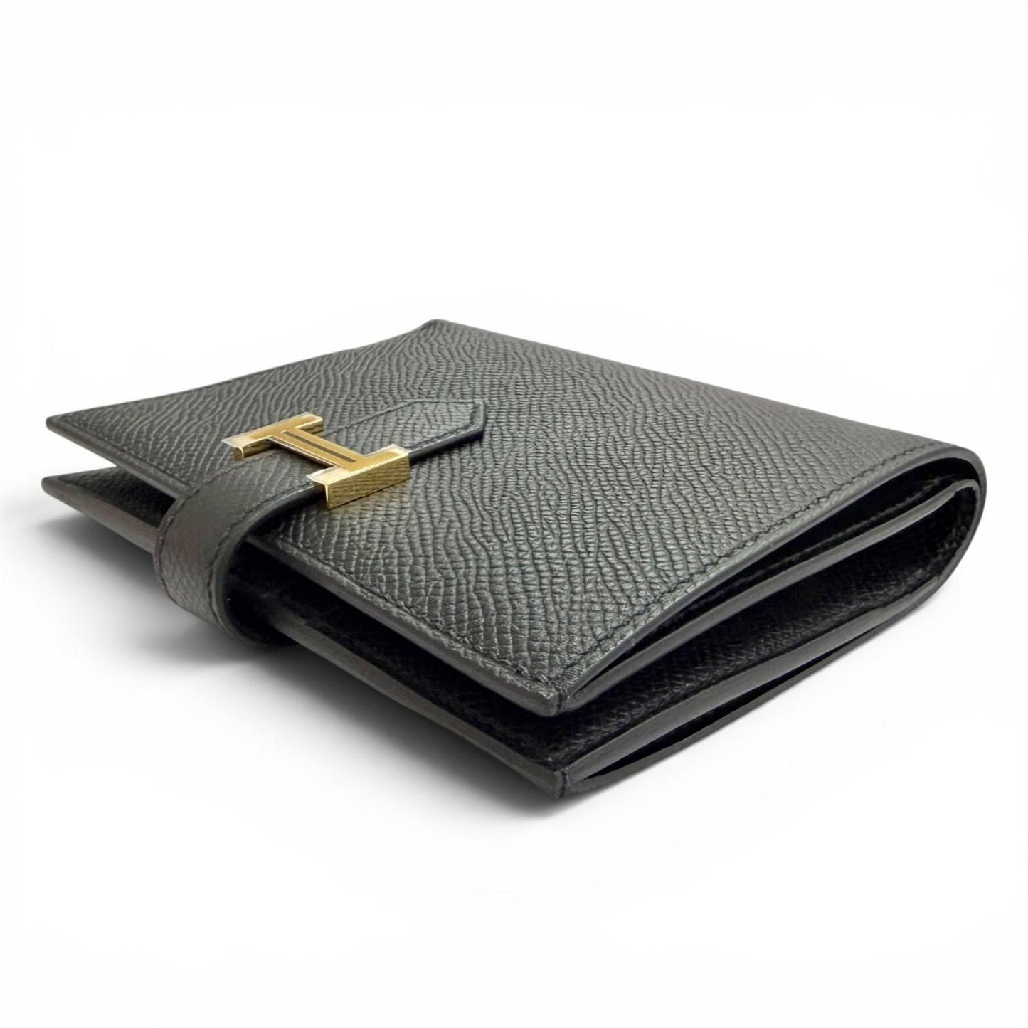 Hermes Bearn Compact Veau Epsom Gold Wallet Bifold Black — view 4