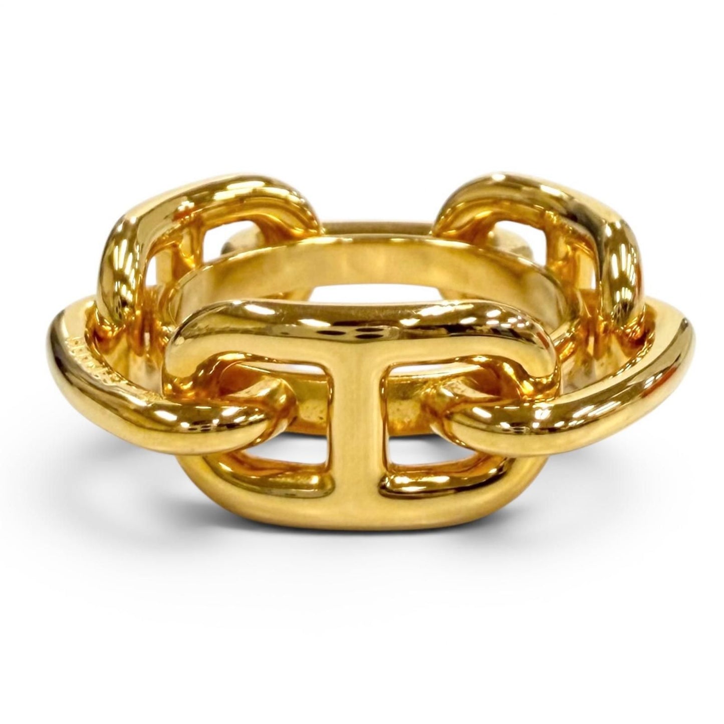 Hermes Scarf Ring 90 Legato Luca de Chaine D'ancre Gold — view 3