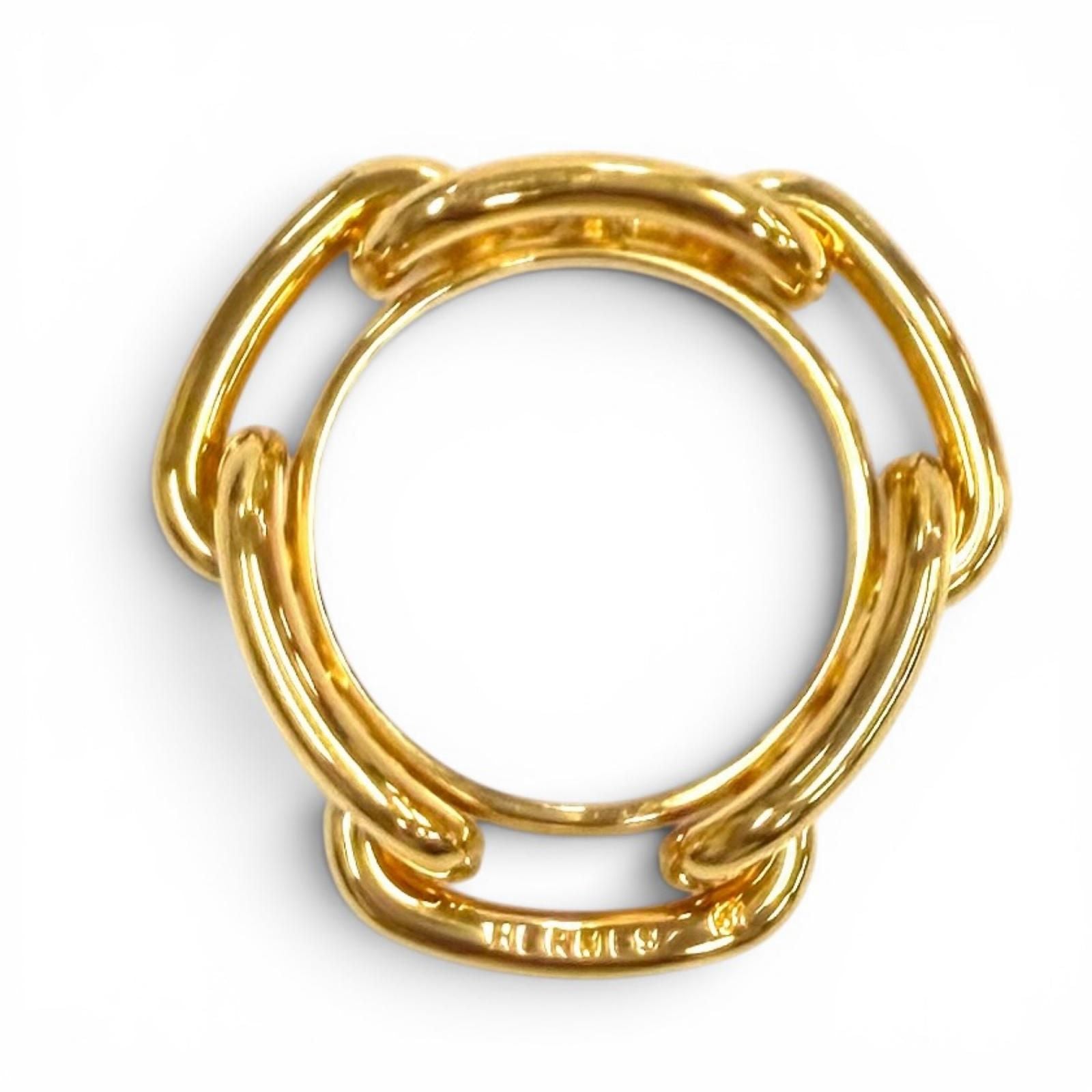 Hermes Scarf Ring 90 Legato Luca de Chaine D'ancre Gold — view 5