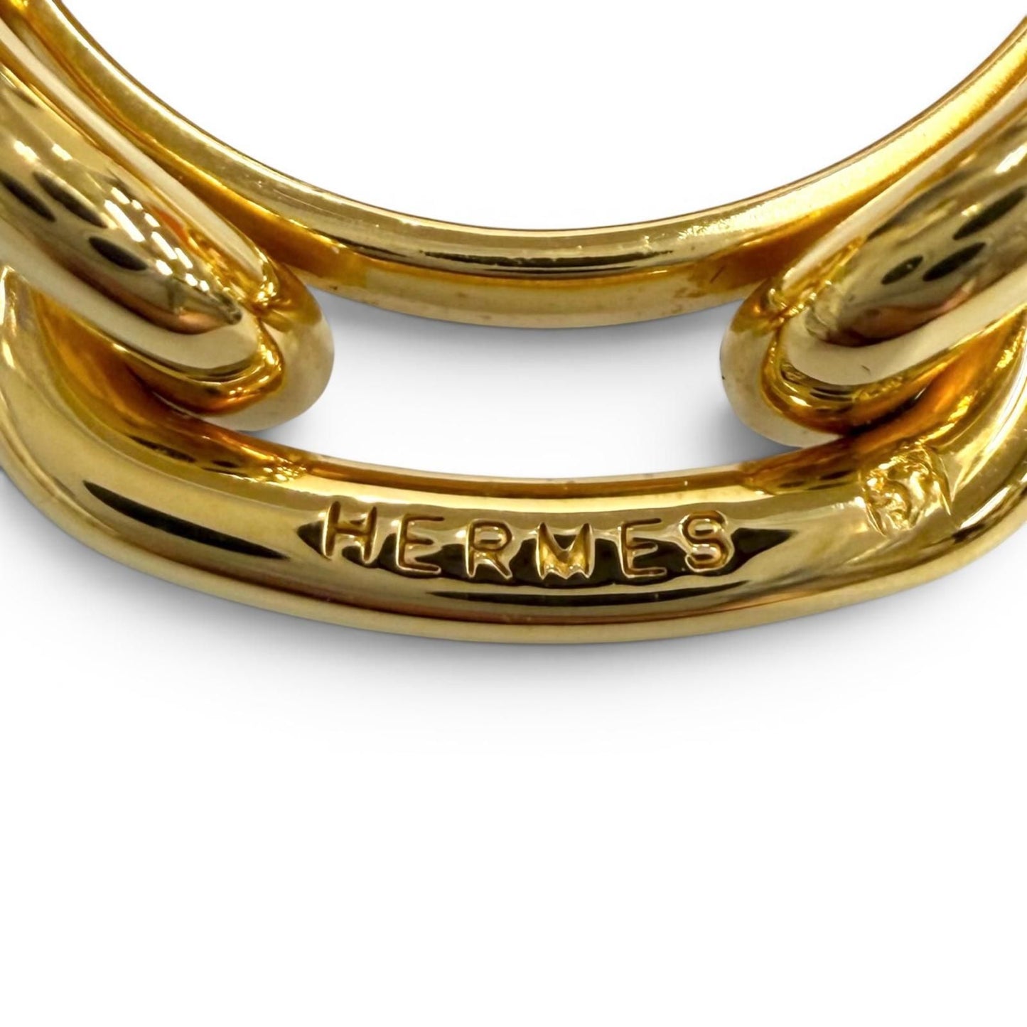 Hermes Scarf Ring 90 Legato Luca de Chaine D'ancre Gold — view 6
