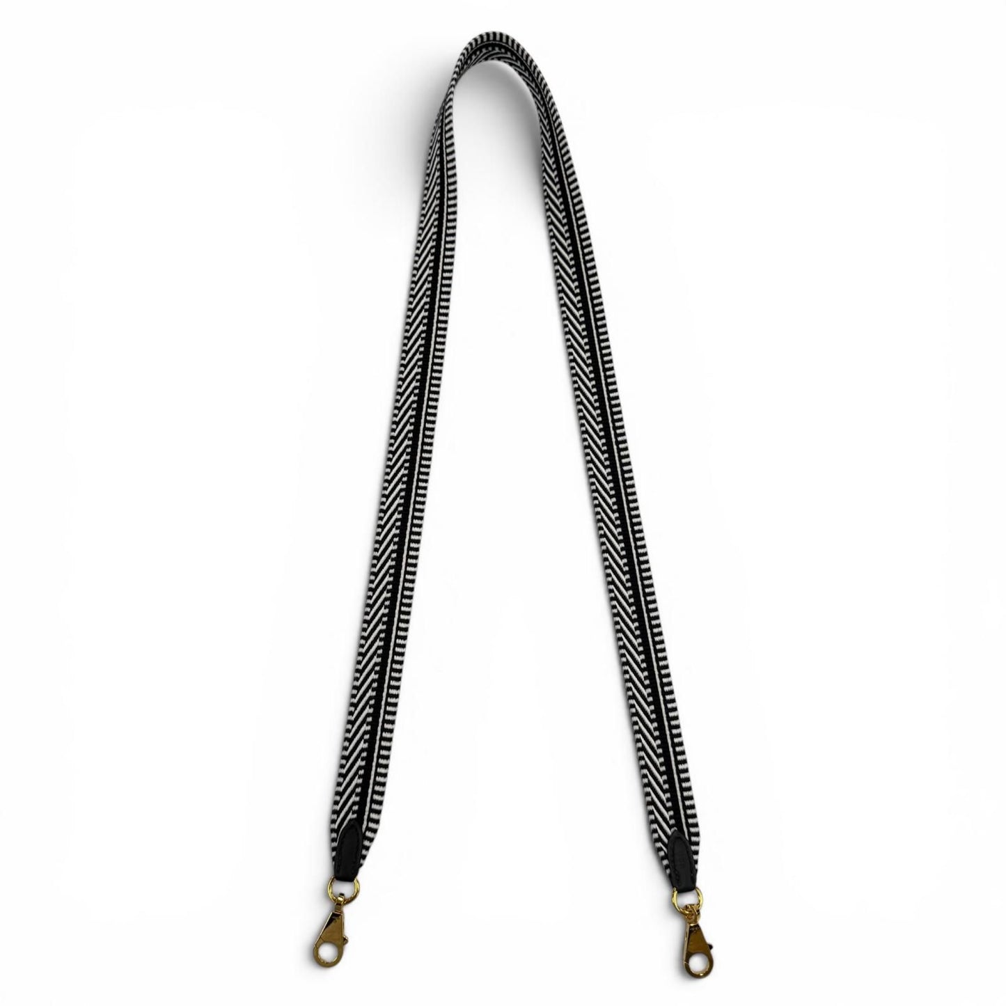Hermes Bandouliere Sangle Caval 25 Gold Shoulder Strap Black White — view 2