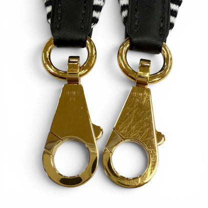 Hermes Bandouliere Sangle Caval 25 Gold Shoulder Strap Black White — view 4