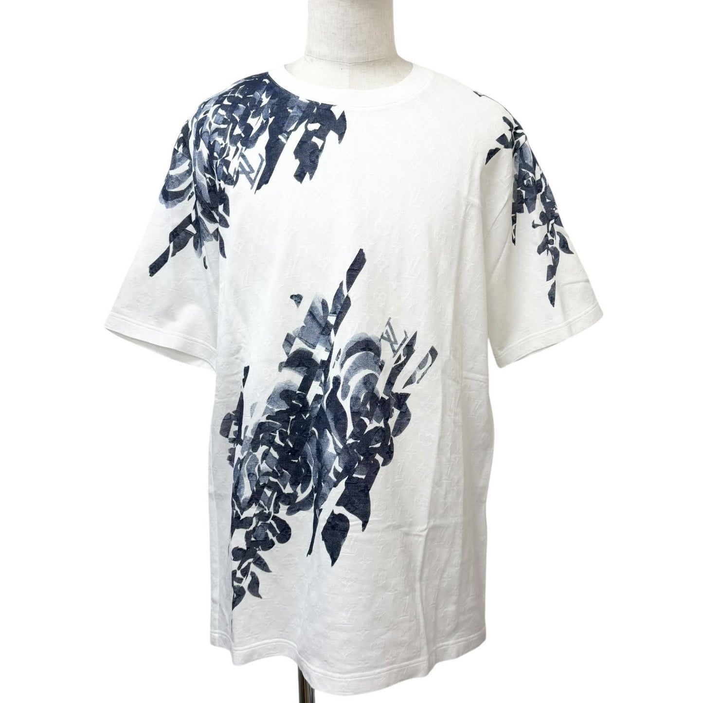 Louis Vuitton Cotton 100% Monogram Mesh Short Sleeve T-Shirt White XXL