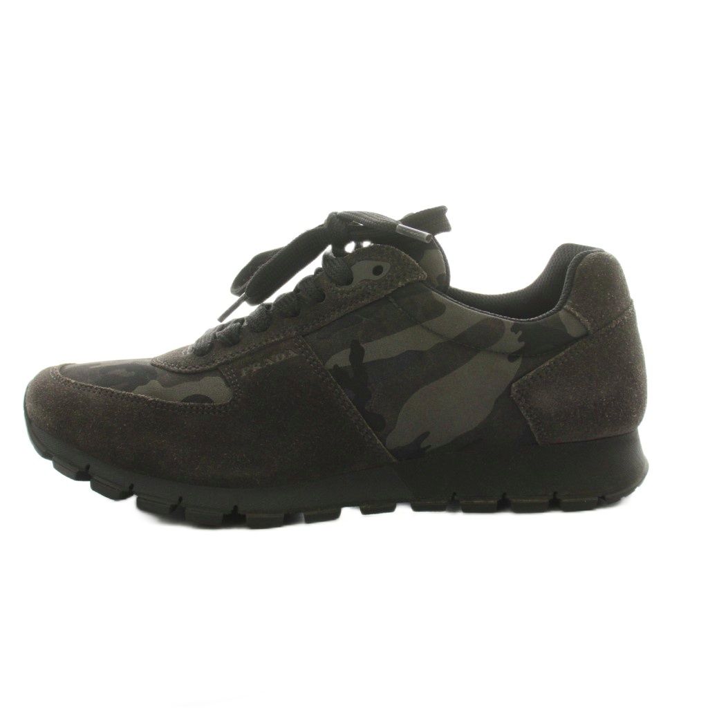 Prada Sneakers Camouflage Pattern Suede Nylon Switch Black an 6