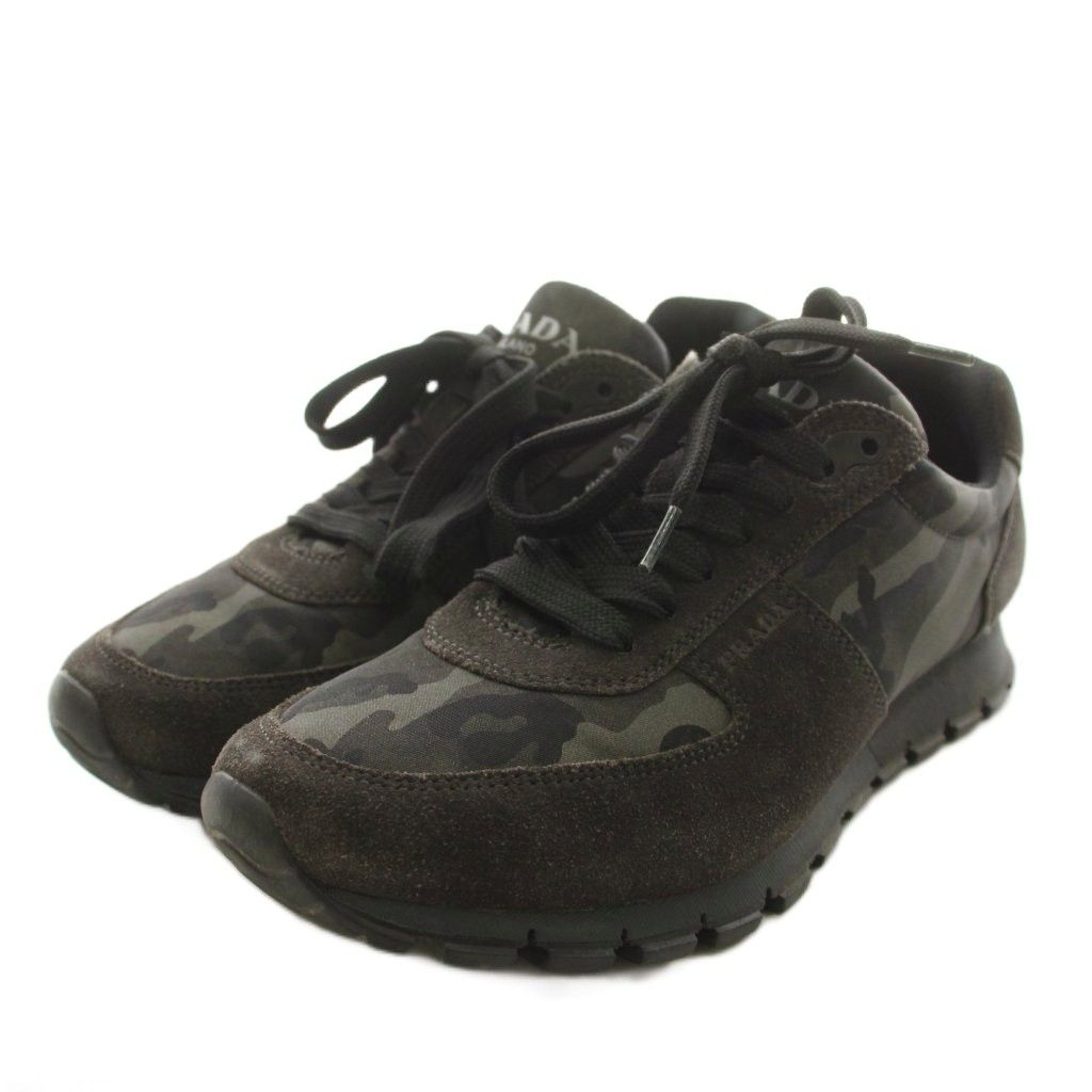 Prada Sneakers Camouflage Pattern Suede Nylon Switch Black an 6 — view 2