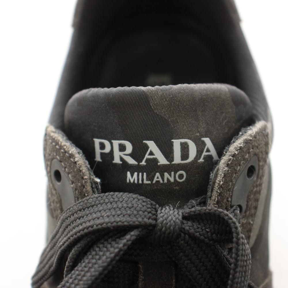 Prada Sneakers Camouflage Pattern Suede Nylon Switch Black an 6 — view 4
