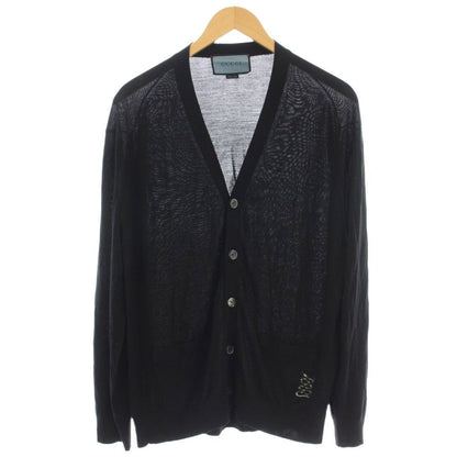 Gucci Wool Snake Embroidery Knit Cardigan Long Sleeve XXL Black