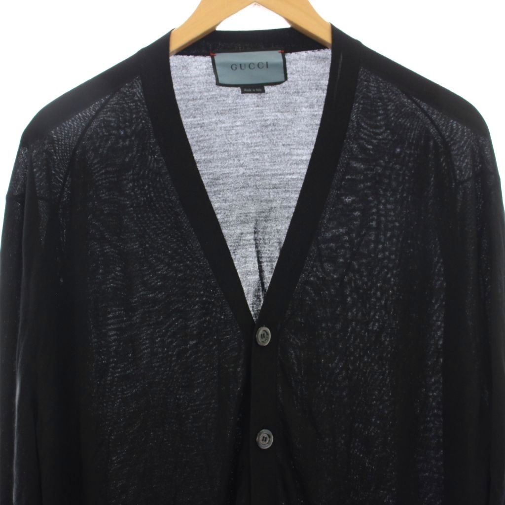 Gucci Wool Snake Embroidery Knit Cardigan Long Sleeve XXL Black — view 4