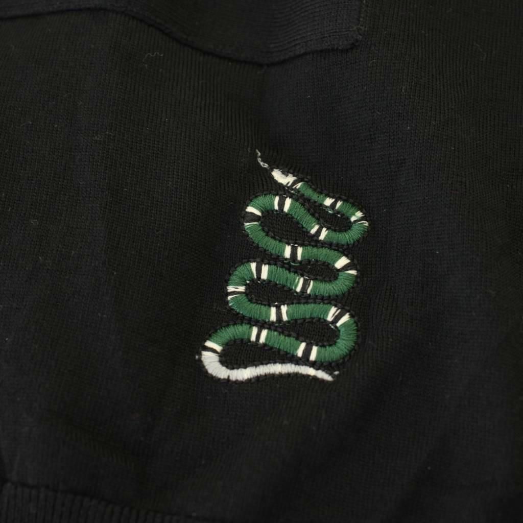 Gucci Wool Snake Embroidery Knit Cardigan Long Sleeve XXL Black — view 5
