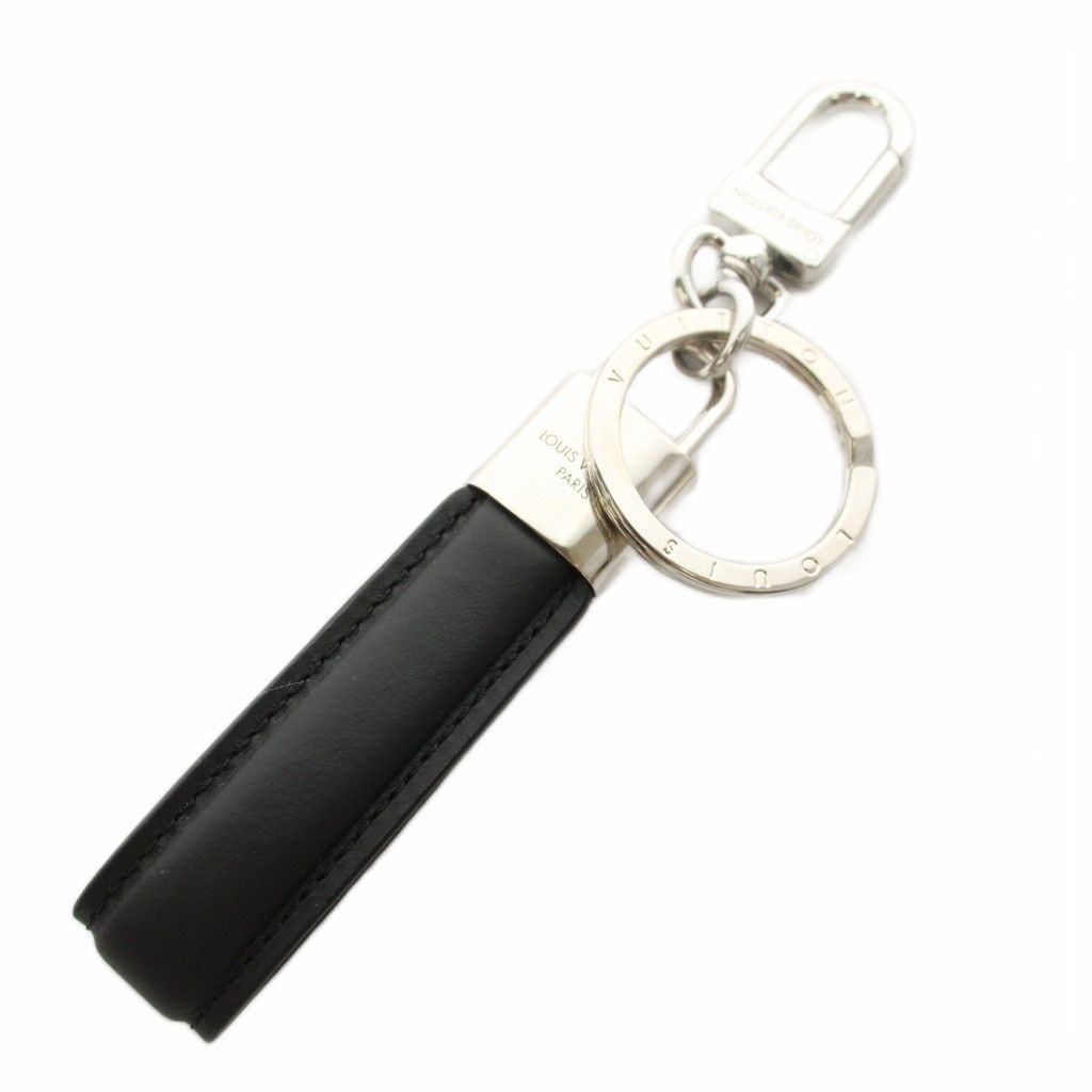 Louis Vuitton Key Holder LV Padlock Dragonne Leather Logo Black Silver Color — view 2