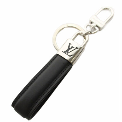 Louis Vuitton Key Holder LV Padlock Dragonne Leather Logo Black Silver Color