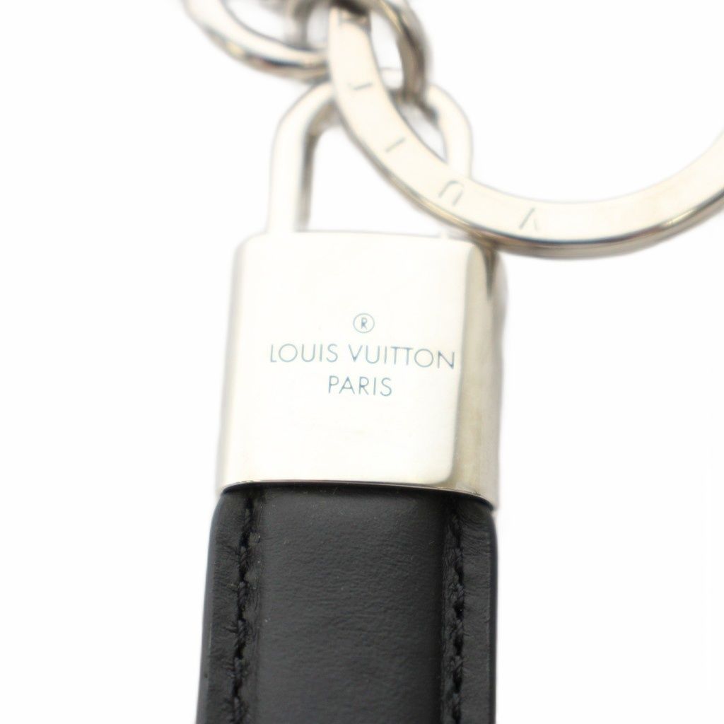 Louis Vuitton Key Holder LV Padlock Dragonne Leather Logo Black Silver Color — view 4