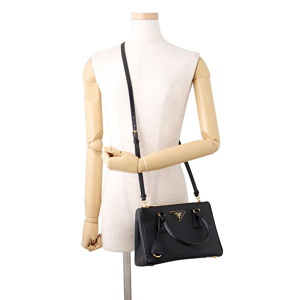 Prada Galleria Small Saffiano Leather 2-Way Shoulder Bag Black — view 4