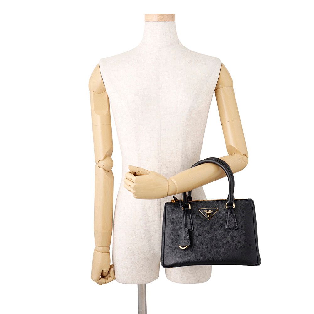 Prada Galleria Small Saffiano Leather 2-Way Shoulder Bag Black — view 5