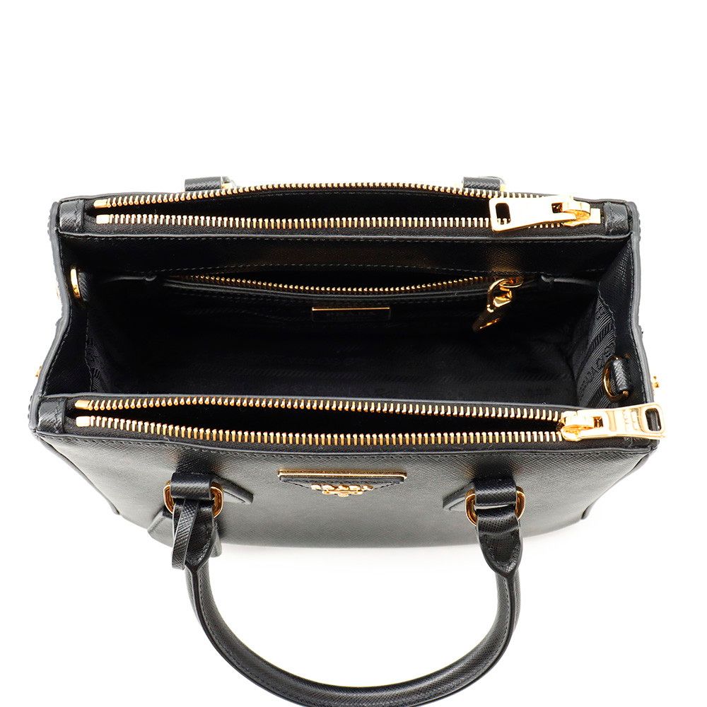 Prada Galleria Small Saffiano Leather 2-Way Shoulder Bag Black — view 6