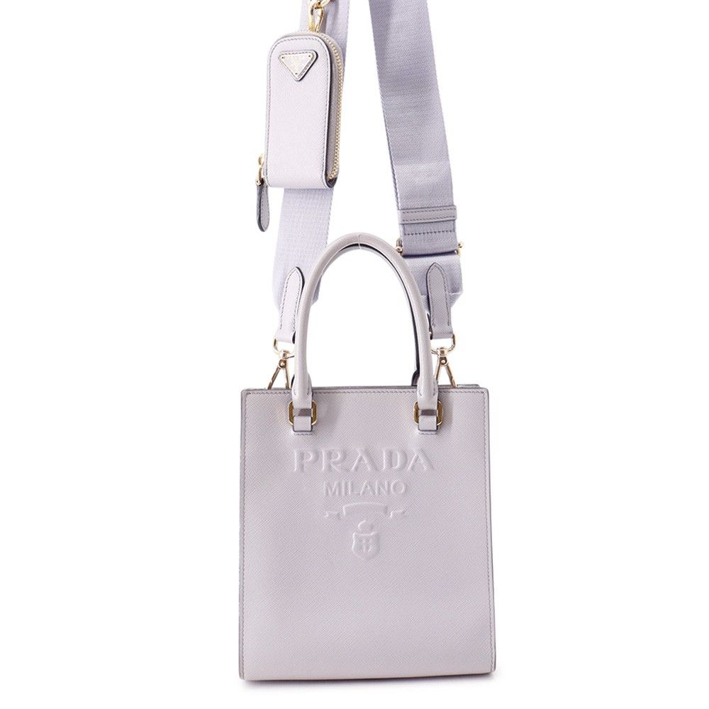 Prada Mini Triangle Logo Leather 2-Way Shoulder