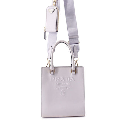 Prada Mini Triangle Logo Leather 2-Way Shoulder