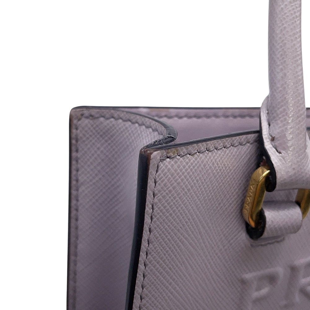 Prada Mini Triangle Logo Leather 2-Way Shoulder — view 8